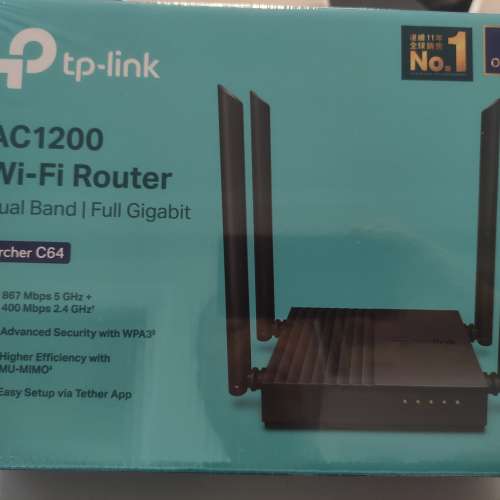TP link ac1200 Archer C64 全新未開盒