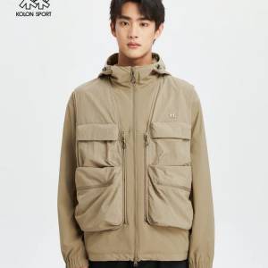 Kolon Sport Camp 2 in 1 Jacket LUJK4ST704-OG M 170/92A 男女防風可拆卸背心兩件...