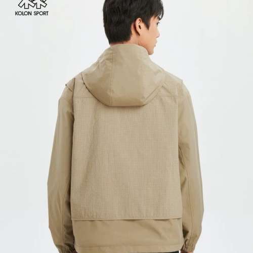 Kolon Sport Camp 2 in 1 Jacket LUJK4ST704-OG M 170/92A 男女防風可拆卸背心兩件...