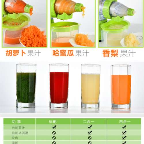 全新 家用水果多功能手動榨汁機 手搖霜淇淋 柳丁原汁水果機 小麥苗榨汁機 手搖榨汁...