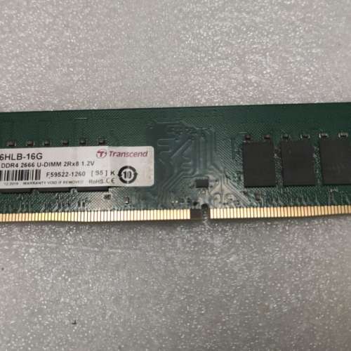 Transcend DDR4 2666 16GB單條 雙面 Desktop Ram