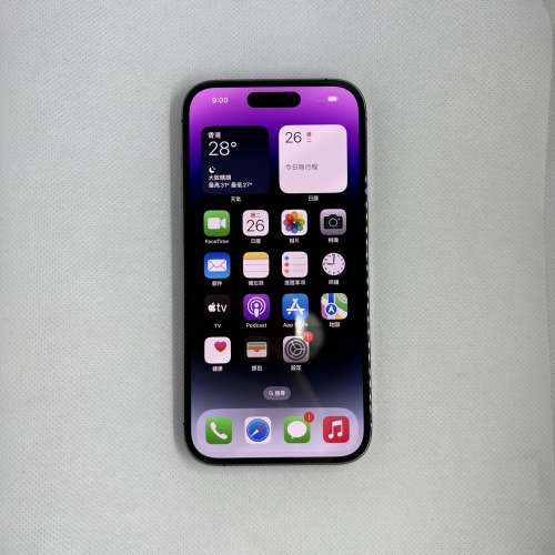 $(4) 95%新 iPhone 14 Pro 256GB 紫色 港行  送鋼化貼 防摔套