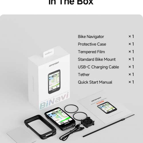 iGPSPORT BiNavi Bike Computer GPS 3.5" Touchscreen 繁中英文