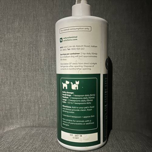 NAS  澳洲 Omega 3, 6, 9 Oil  貓狗配製 到期日2027/08