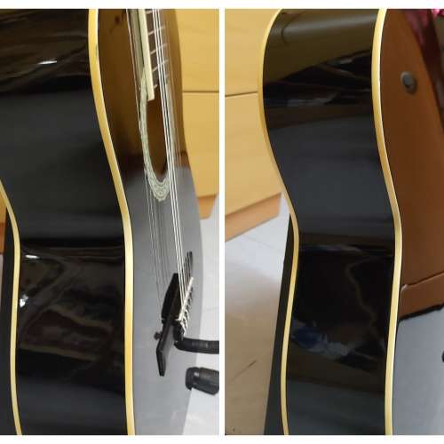 黑色古典電木結他(可插AMP) + 結他盒