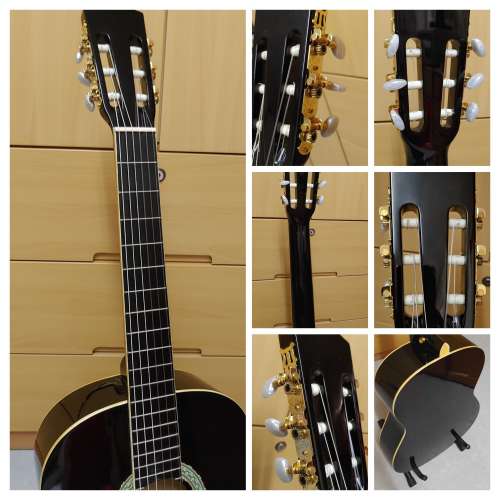 黑色古典電木結他(可插AMP) + 結他盒