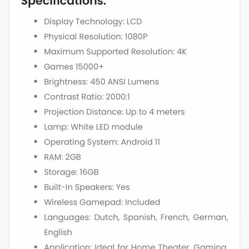 HCS350 Max 遊戲投影機 (送保護包)
