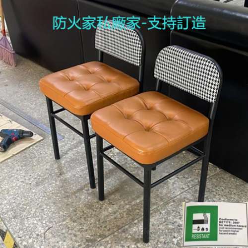 简餐店实木櫈子，矮凳，不锈钢櫈子，快餐店小圆櫈内地厂家批发，配有BS.7176防火证书