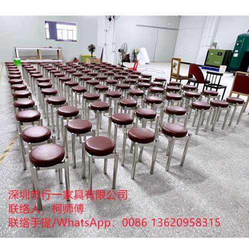 香港餐厅可叠放櫈子，不锈钢櫈子，实木櫈子都可以叠放，省空间，运费平。