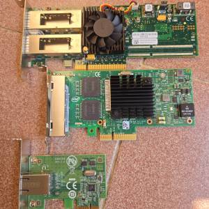 INTEL 四口8760網卡，24盤SAS陣列卡，光纖卡