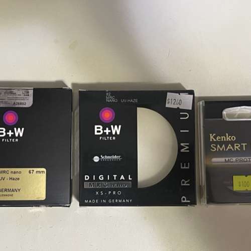B+w 相機鏡頭filter 67 82 + 雜牌filter 58 請各自出價