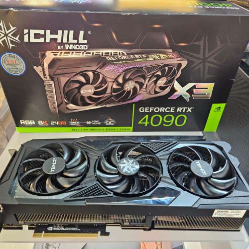 INNO3D GeForce RTX™ 4090 iCHILL X3 4090顯示卡 港行 有單 有盒 在保 輕鬆過3DMA...