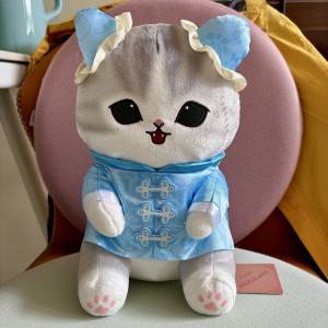 😸Mofusand貓貓唐衫公仔 28cm毛絨公仔 中華街唐裝 唐服新年 灰色小貓仔 中華服裝造...