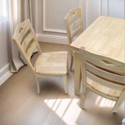 New半自動可摺疊實木餐桌椅子Semi-automatic foldable solid wood dining table an...