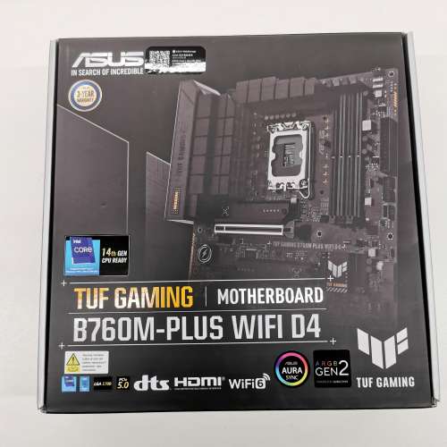 Brand New 全新 ASUS TUF GAMING B760M-PLUS WIFI D4 (DDR4)