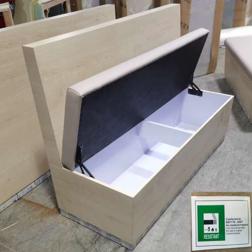 茶餐廳儲物櫃卡位梳化，防火膠板卡位梳化，餐廳雙面靠背梳化可開防火證書