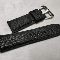 鯊魚皮黑色手工錶帶-扣位26mm