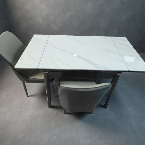 New意式伸縮sintered stone餐桌和椅Italian retractable sintered stone dining ta...
