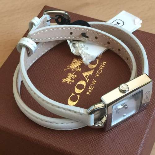 Coach 14501935 Ladies White Leather Wrap Wristwatch