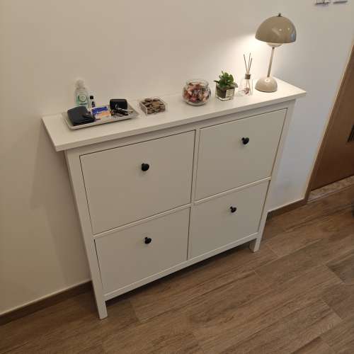 Ikea HEMNES 四格鞋櫃，白色