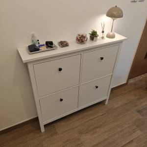 Ikea HEMNES 四格鞋櫃，白色