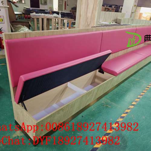 粉色卡位梳化，定做卡位梳化，儲物梳化，BS7176防火證書梳化，餐廳卡座定做，粉色卡...