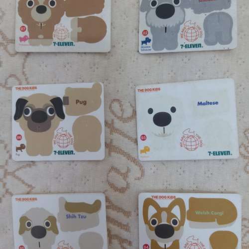 全新7-11 The Dog Kids立體砌圖 We Are The dog 大頭狗 卡片 公仔擺設