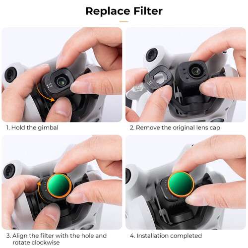 K&F Concept Variable ND2-32 Filter with Green Coating for DJI Mini 4 Pro