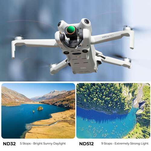ND32-512 Filter with Green Coating For DJI Mini 4 Pro (5 to 9-Stop) 可調減光濾鏡