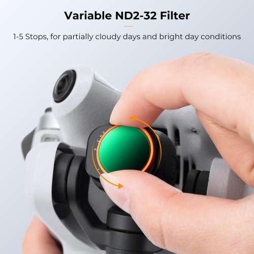Variable ND2-32 (1-5 Stop) & ND2-32 (1-5 Stop) ND Filter Set For DJI Mini 4 Pro