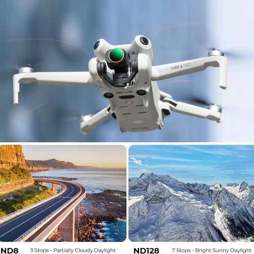 Variable ND2-32 (1-5 Stop) & ND2-32 (1-5 Stop) ND Filter Set For DJI Mini 4 Pro