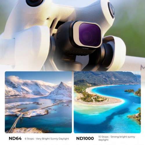 K&F Concept 6 Pack ND4 + ND8 + ND16 + ND32 + ND64 + ND1000 For DJI Mini 4 Pro