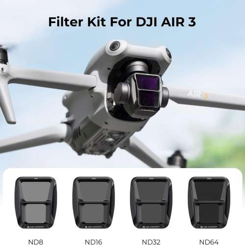 K&F Concept 4 Pack ND8, ND16, ND32 And ND64 ND Filter For DJI Air 3S 減光濾鏡套...