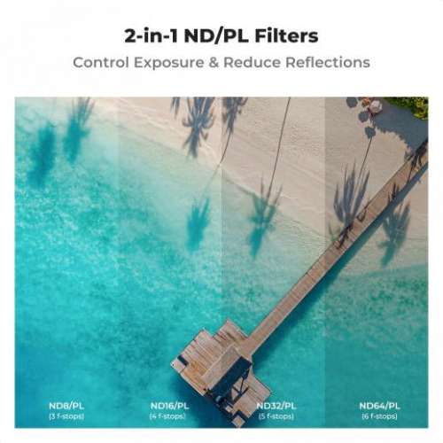 K&F Concept 4 Pack ND8/PL + ND16/PL + ND32/PL + ND64/PL Filter  For DJI Air 3S