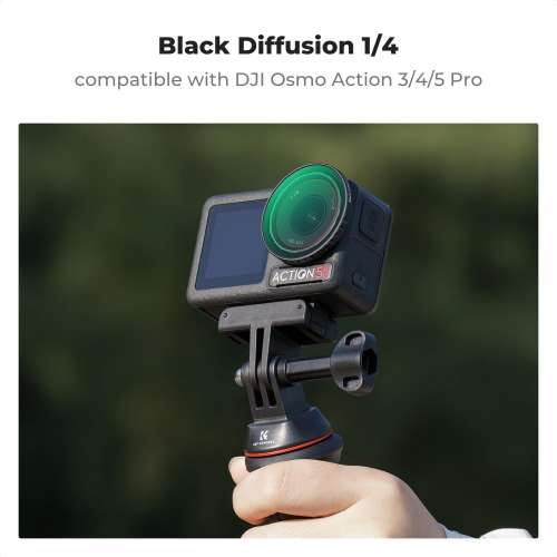 K&F Concept Black Diffusion 1/4 Filter For DJI Osmo Action 3 / 4 / 5 Pro 黑柔...
