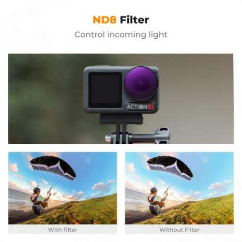 K&F Concept Snap On ND8 (3 Stop) Filter For DJI Osmo Action 3 / 4 / 5 Pro 減光...