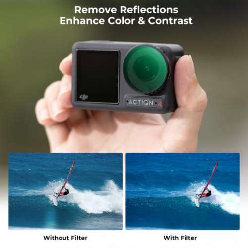 K&F Concept Snap On CPL Filter For DJI Osmo Action 3 / 4 / 5 Pro 偏光濾鏡