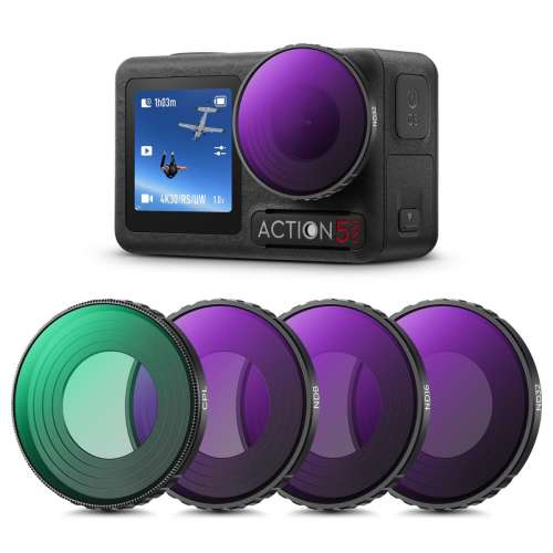 K&F Concept 4 Pack Snap On CPL + ND8 + ND16 + ND32 Filter For DJI Osmo Action 4