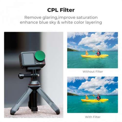 K&F Concept 4 Pack Snap On CPL + ND8 + ND16 + ND32 Filter For DJI Osmo Action 4