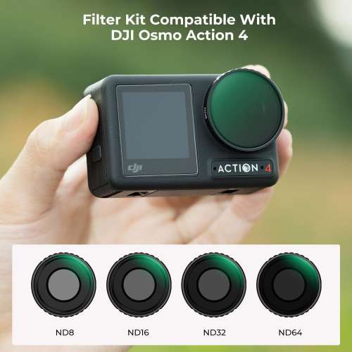 K&F Concept 4 Pack ND8, ND16, ND32 and ND64 ND Filter For DJI Osmo Action 4 / 5