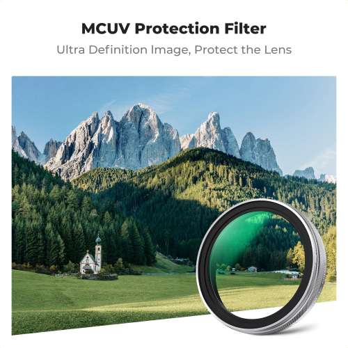 K&F Concept Silver Square Metal Lens Hood With MC UV Filter For Fujifilm X100 Se