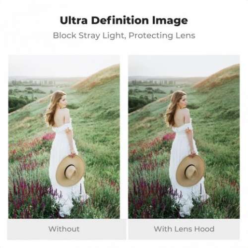 K&F Concept Silver Square Metal Lens Hood With MC UV Filter For Fujifilm X100 Se