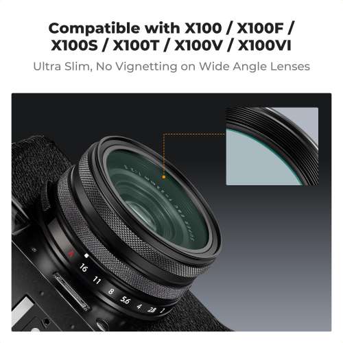 K&F Concept MC UV Filter  For FUJIFILM X100 Series Cameras (Black Frame) 保護濾...
