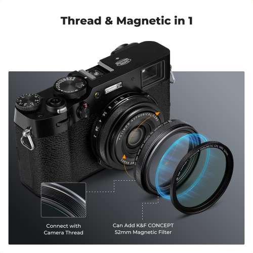 K&F Concept MC UV Filter  For FUJIFILM X100 Series Cameras (Black Frame) 保護濾...