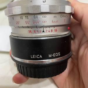 Leica M 90mm F2 focusing ring with adaptor EOS
