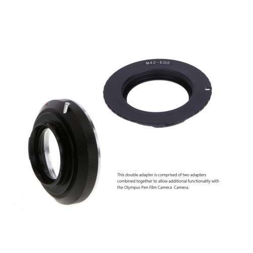 Double Adapter, M42 And Canon EOS To Olympus Pen F Film Camera Mount 組合金屬接...