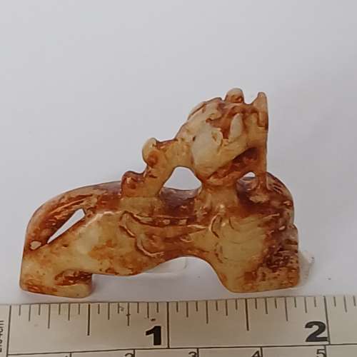 古玉貔貅小擺件長约兩寸，雙面雕刻，好工圓滑。no.D19.4.25