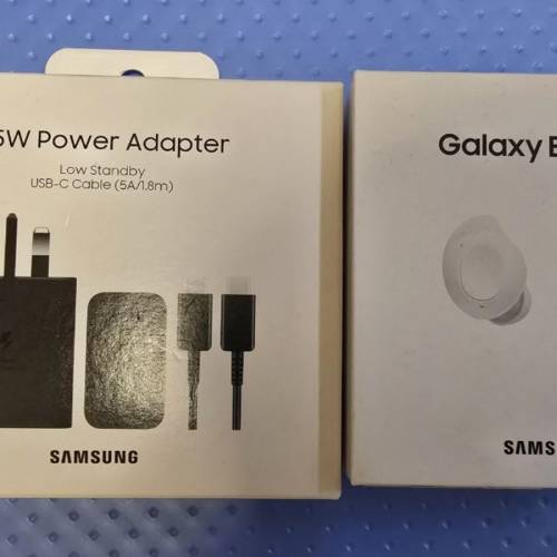 Samsung 45W charger and Galaxy Buds FE