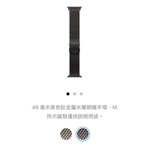 Apple Watch Ultra 2 錶帶- 49mm 黑色钛金屬米蘭-M size