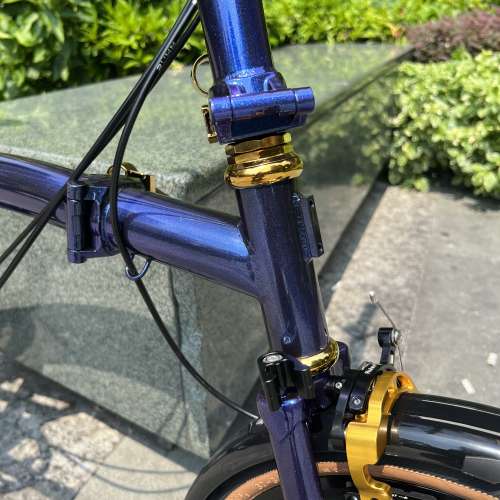 紫色 Ruhm rc 7speed C剎 M把 鉻鉬鋼 折叠車